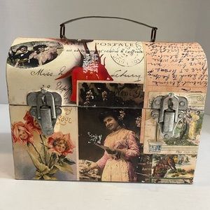 Vintage Retro Metal Lunchpail Domed Lid Postale